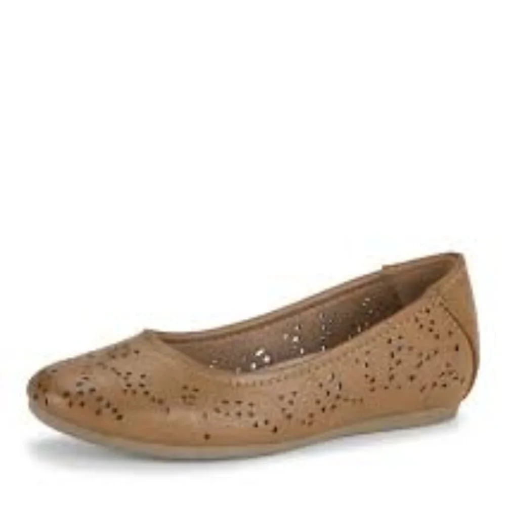BareTraps Women's Brown Mariah Leather‎ Slip-On Ballet Flat Size 8M